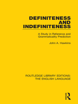cover image of Definiteness and Indefiniteness